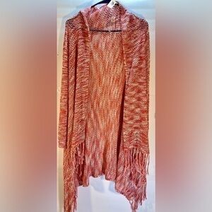 NWT KRAZY KAT PINK AND YWHITE CARDIGAN SIZE XL